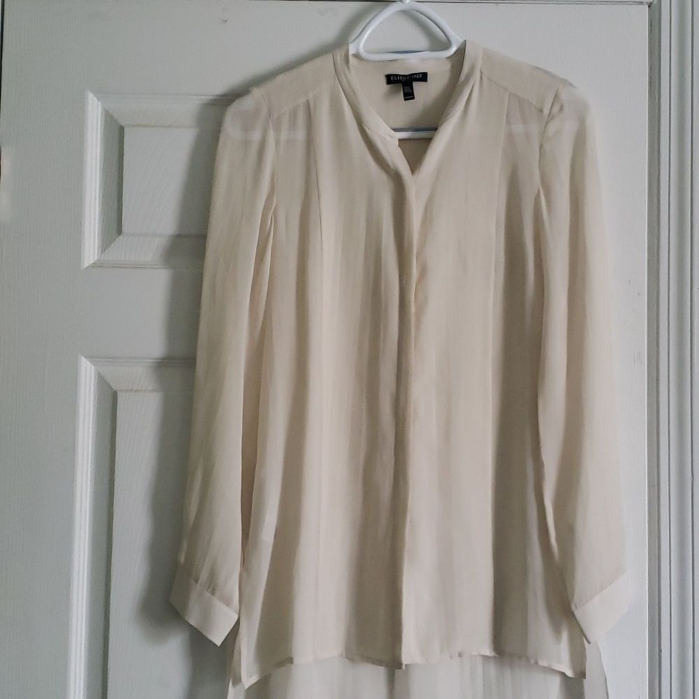 EILEEN FISHER Petite Collection silk blouse